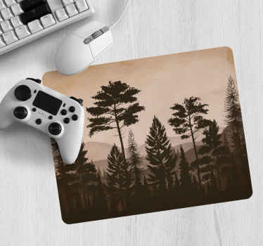 Gaming mouse pad silhouette forest scene - TenStickers