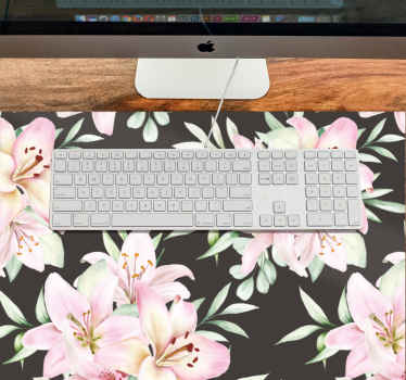 Mouse pad texturas arreglo floral de lirios - TenVinilo