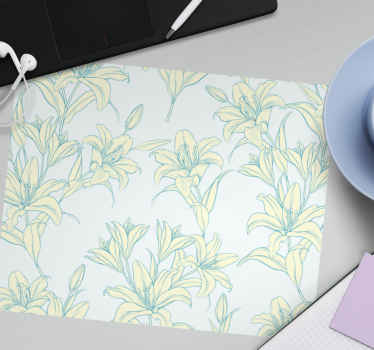 Liljor vintage stil blommönster l musmatta - Tenstickers