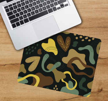 Abstract art yellow and brown design mouse pad - TenStickers