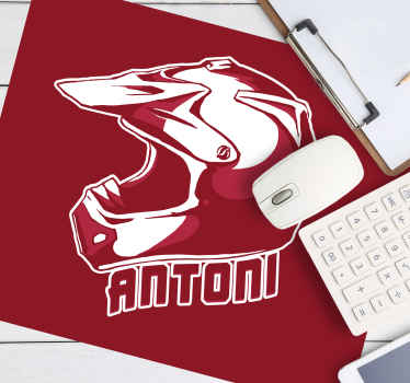 Podkładka pod mysz z imieniem Spersonalizowany kask żużlowy - TenStickers