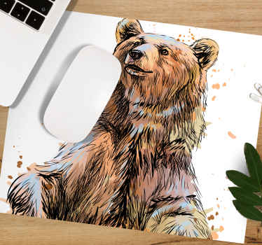 Podkładka pod mysz Brązowy niedźwiedź - TenStickers