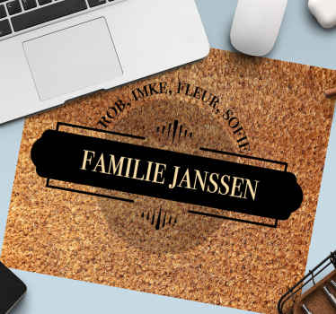 Gezin en familienaam muismat - TenStickers
