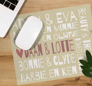 Muismat met naam beroemde liefde - TenStickers