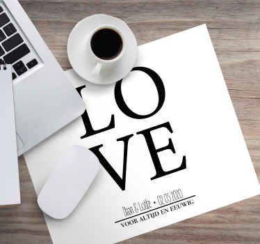 Muismat met naam liefdeposter love - TenStickers