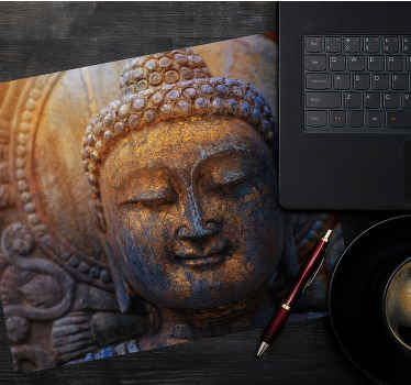 Muismat Boeddha stambeeld gezicht - TenStickers