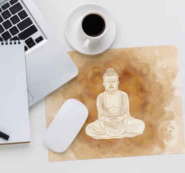 Muismat met boeddha  mandala - TenStickers