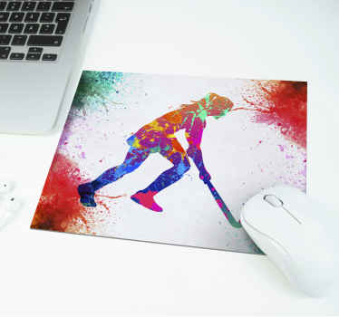 Tapis de souris avec une hockeyeuse qui joue - TenStickers