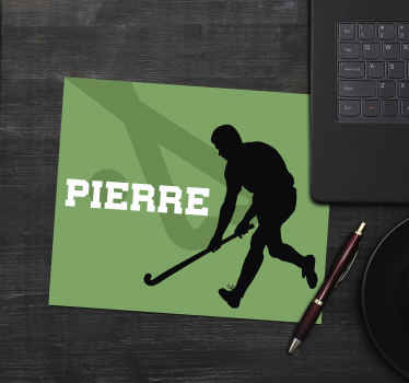 Tapis de souris hockeyeur et nom personnalisé - TenStickers