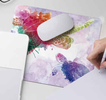 Mouse pad original peindre des tortues d'art - TenStickers