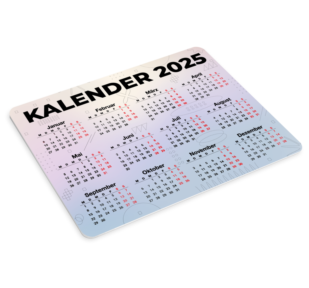 Mauspad Kalender 2025 praktisch - TenStickers