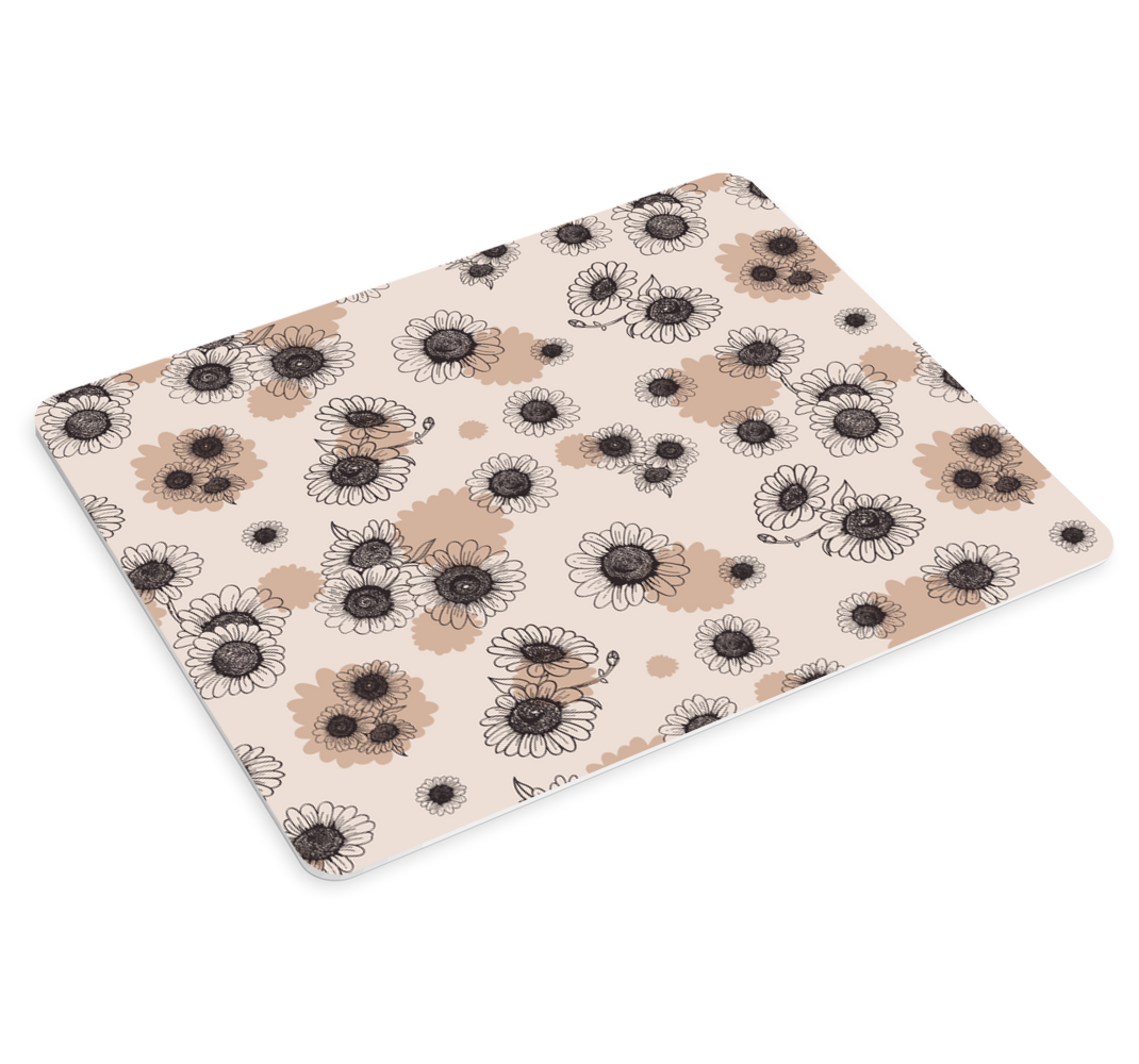 Mauspad Muster beiges blumenmuster - TenStickers