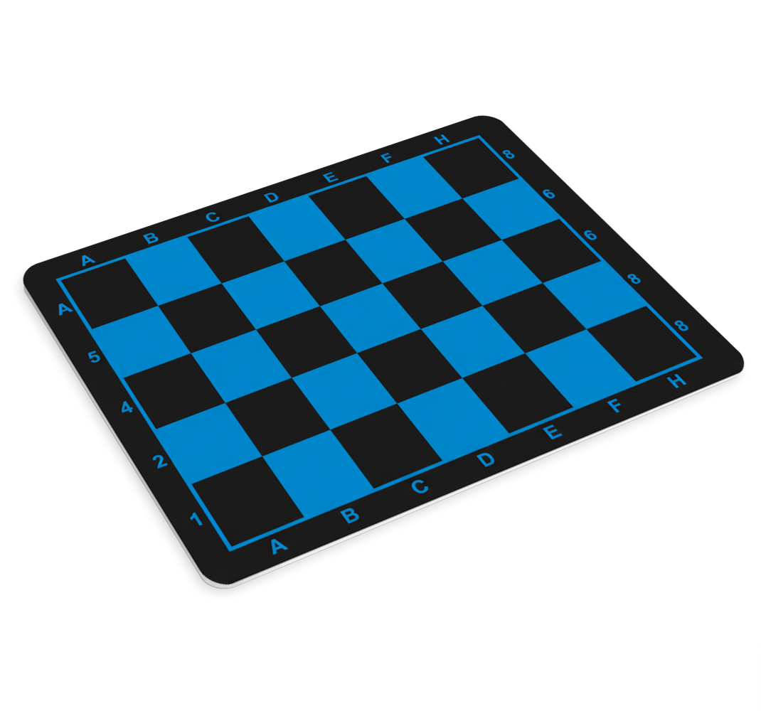 Tappetino mouse gaming scacchiera minimal blu e nera - TenStickers