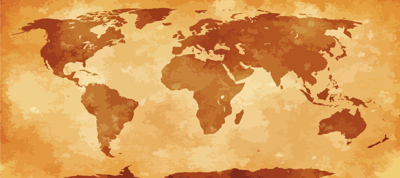 Tapis de souris avec carte du monde Tons marrons vintage - TenStickers
