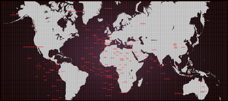 XXL Tapis de souris Carte du monde avec lignes - TenStickers