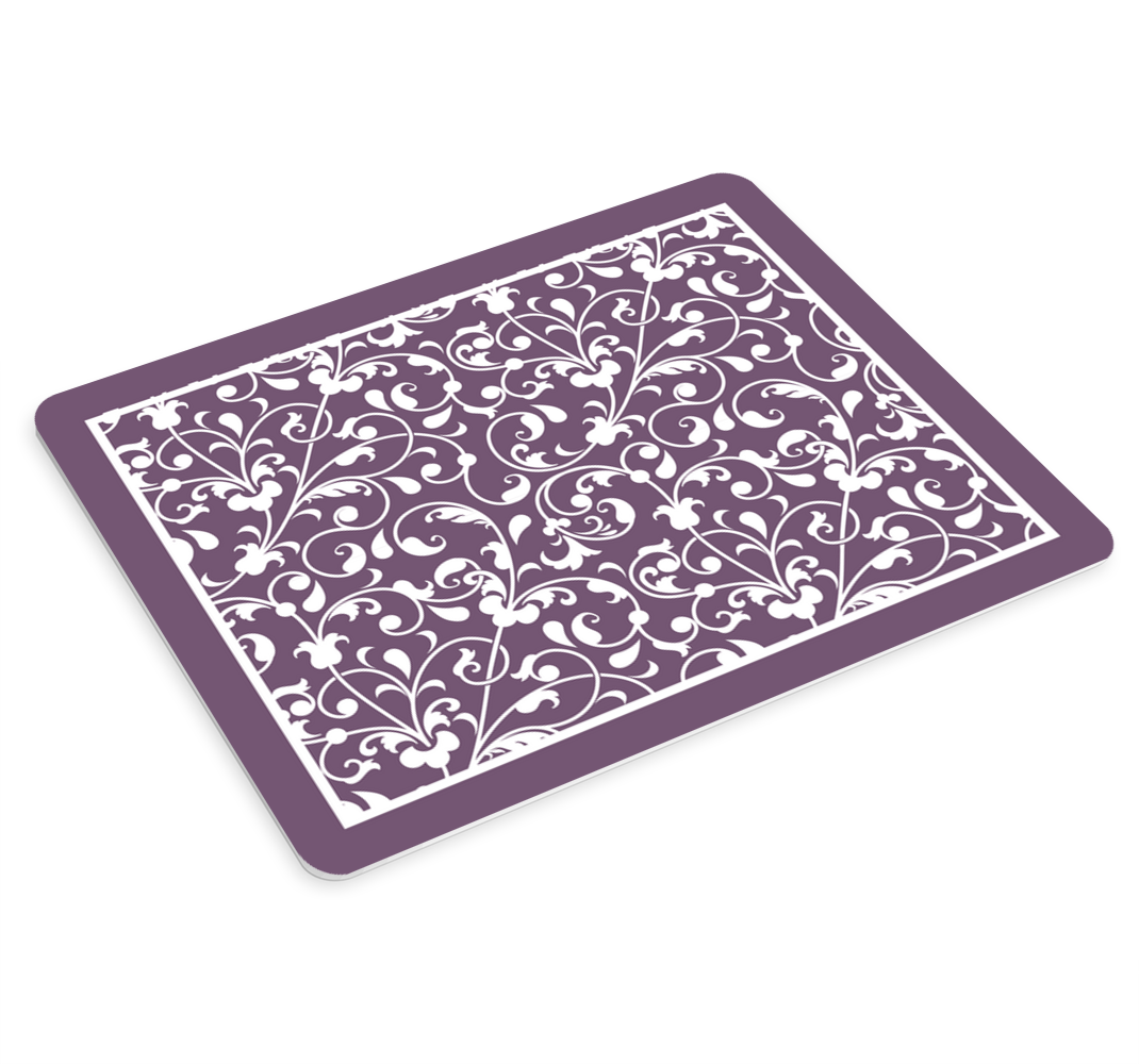 Alfombrilla ratón lila hojas estilo paisley - TenVinilo