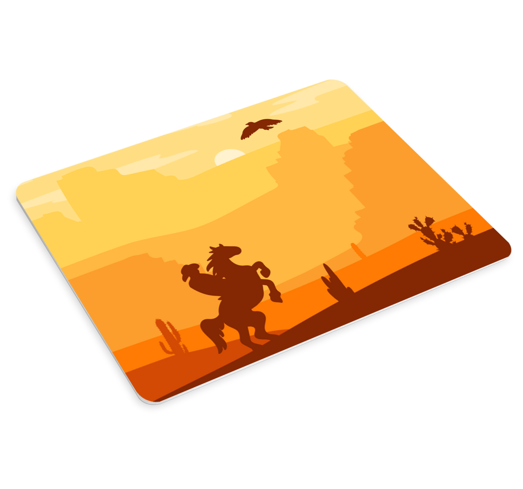Alfombrilla de ratón cowboy paisaje oeste - TenVinilo