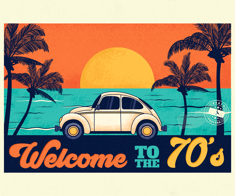Welcome to 70&#39;s 70&#39;s sun mouse pad - TenStickers