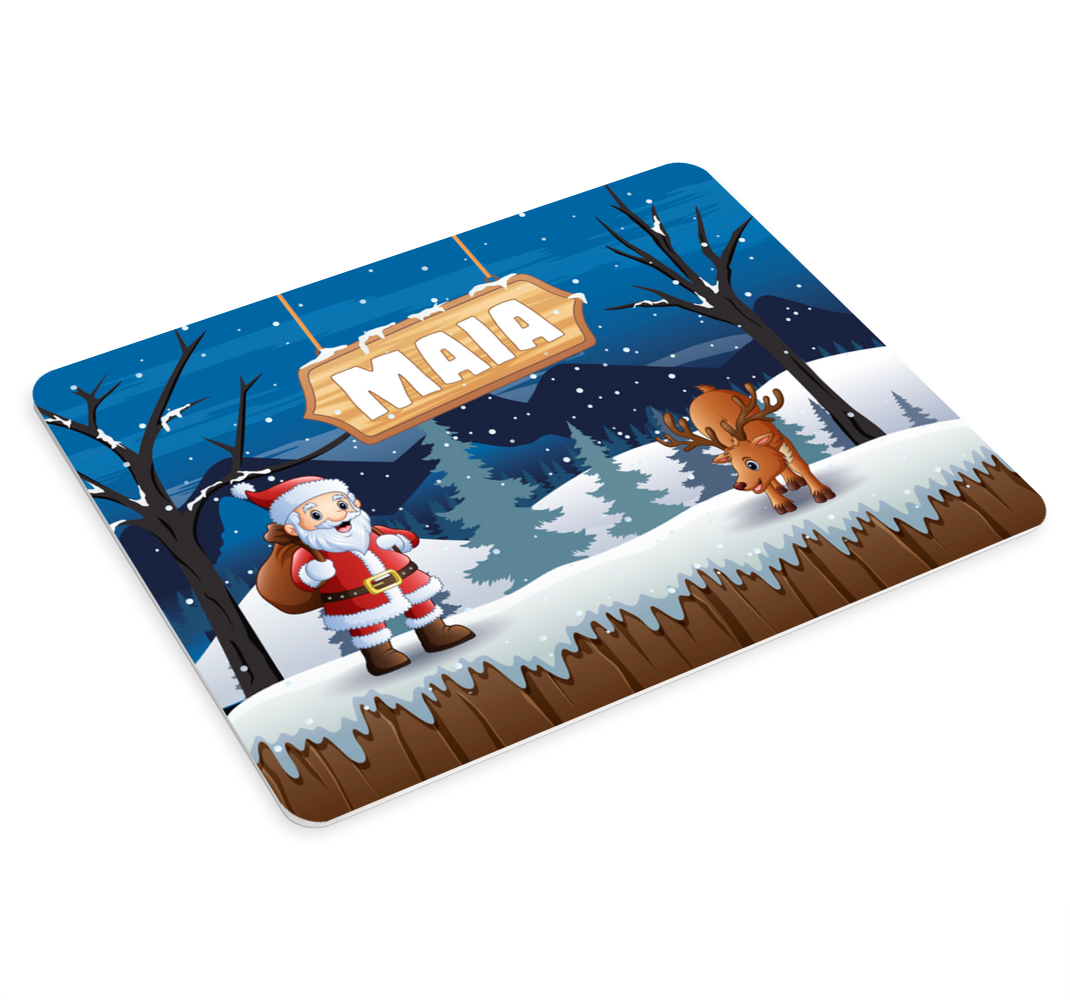 Saltea personalizata pentru mouse-ul mos craciun si reni - TenStickers