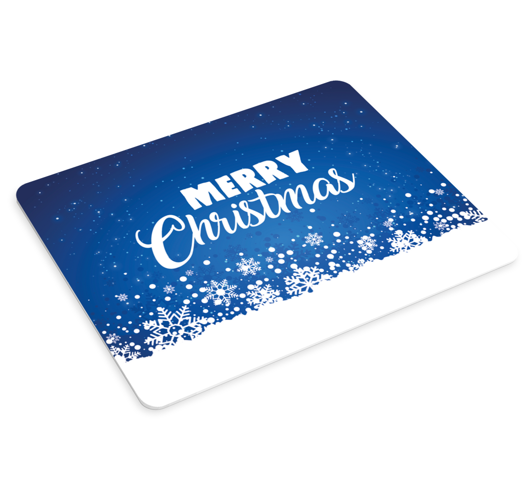 Modré a biele pozadie vianočná podložka pod myš - Tenstickers