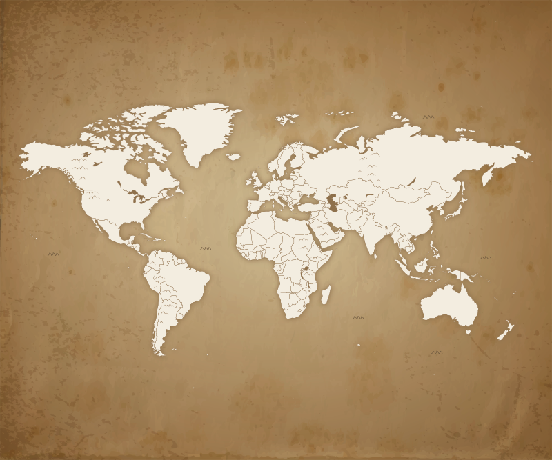 Tapis de souris avec carte du monde Tons marrons vintage - TenStickers