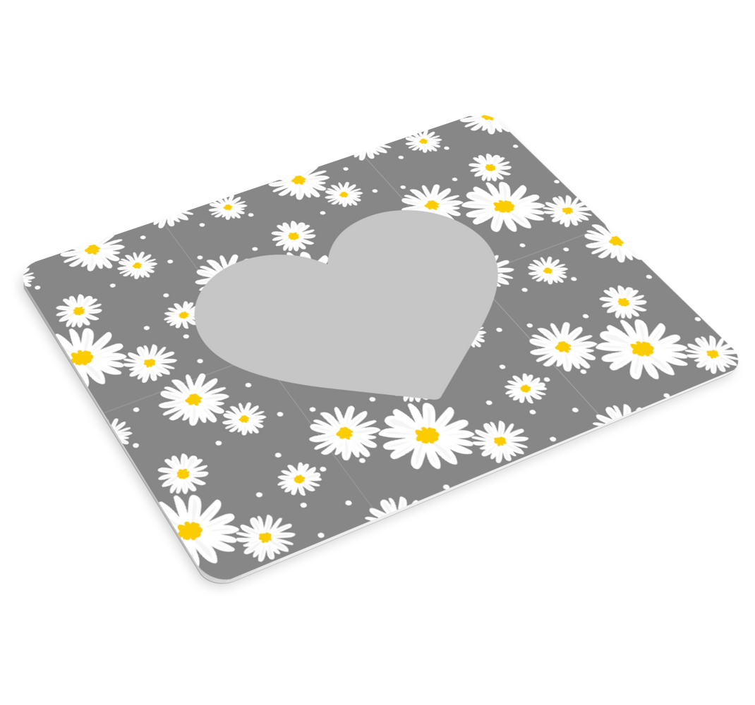 Mouse pad texturas patrón de corazón de margarita - TenVinilo