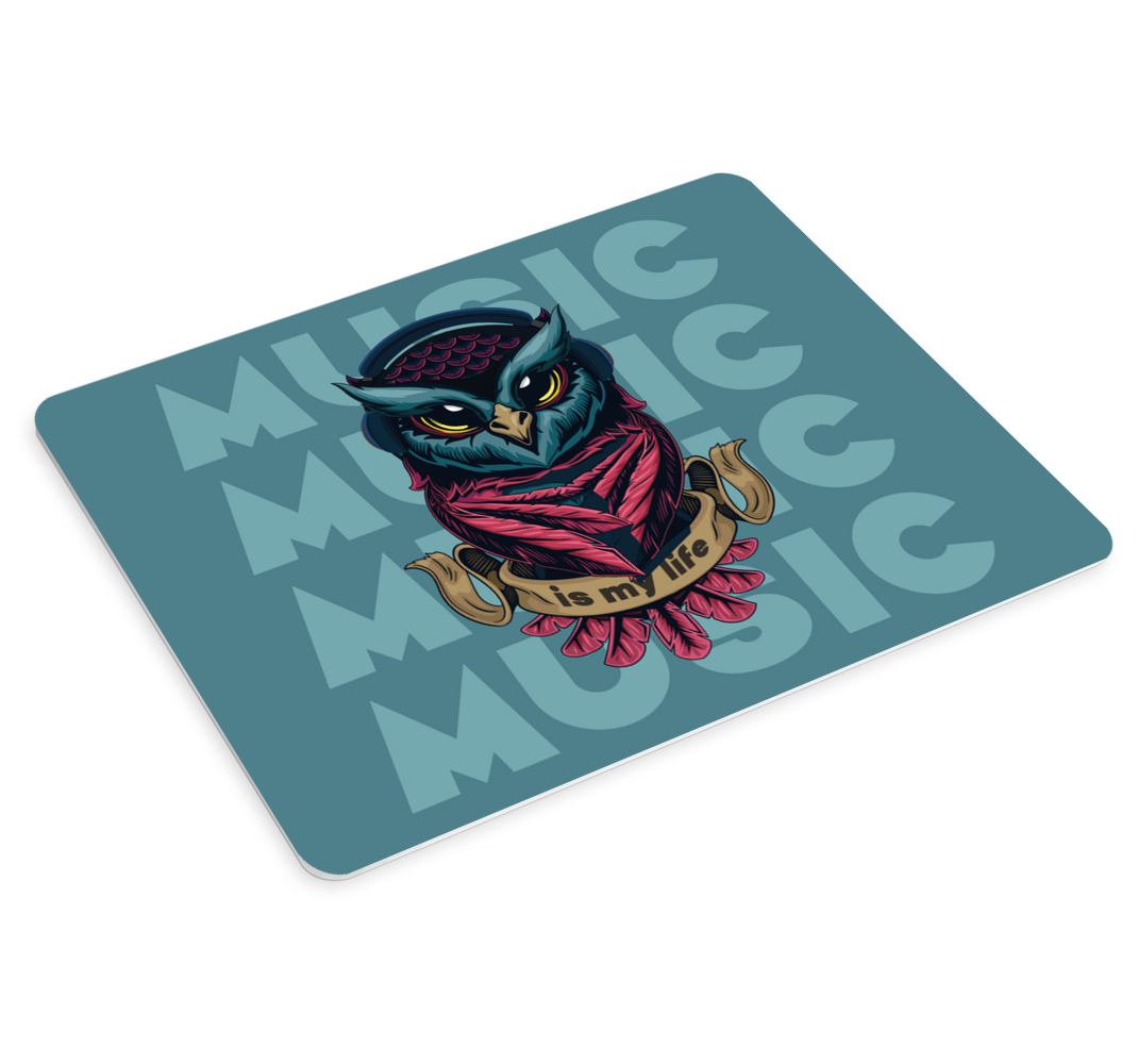 Owl listening to music original mouse pad - TenStickers