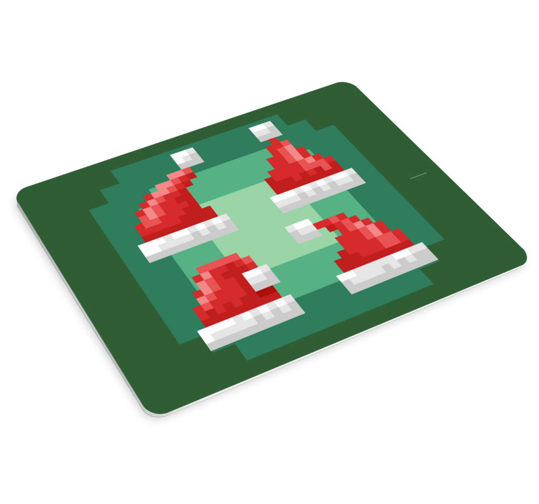 Pixilated Santa hats christmas mousepad - TenStickers