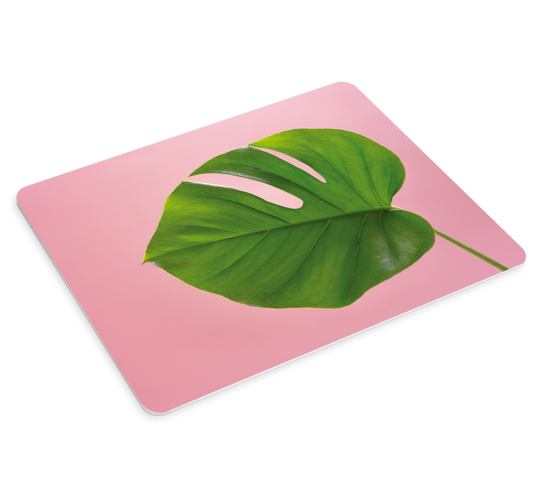 Pink green realistic monstera more mousepads - TenStickers