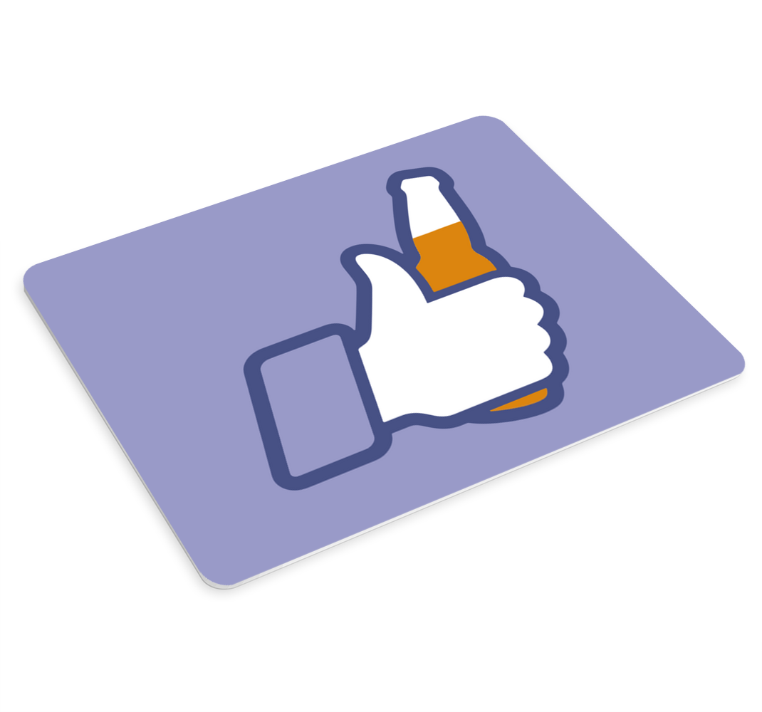 ビール瓶のマウスパッドと同じようにfacebook - TENSTICKERS
