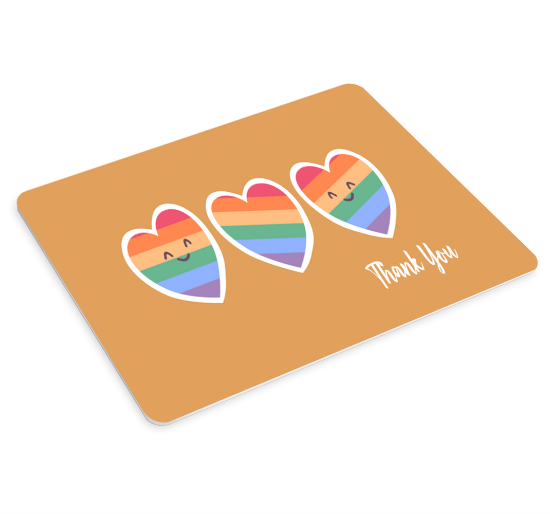 Thank you with rainbow mouse pad quotes - TenStickers