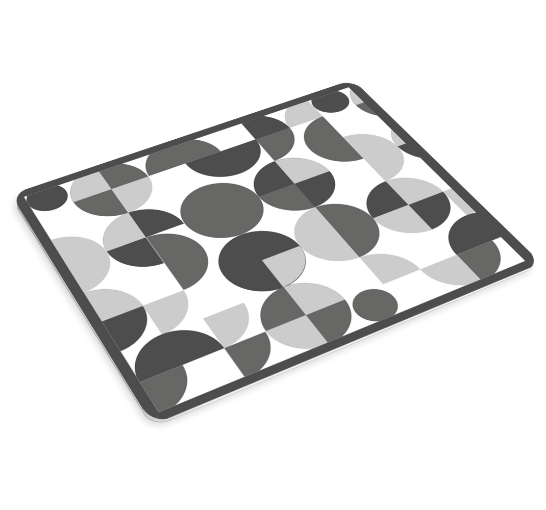 Pilkos abstrakčios formos plytelių pelės stalo padekliukai raštai - „Tenstickers“