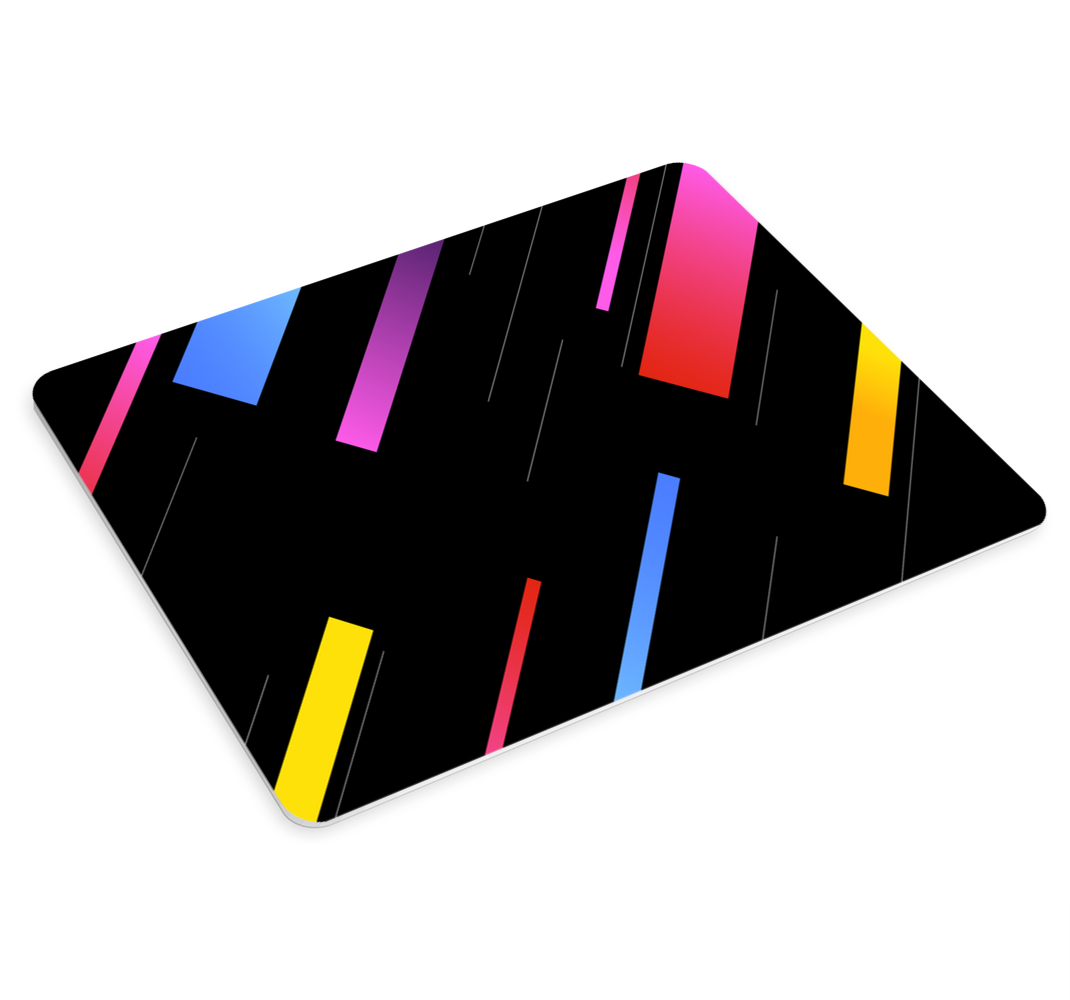 Diagonale farverige striber gaming musemåtte - TenStickers