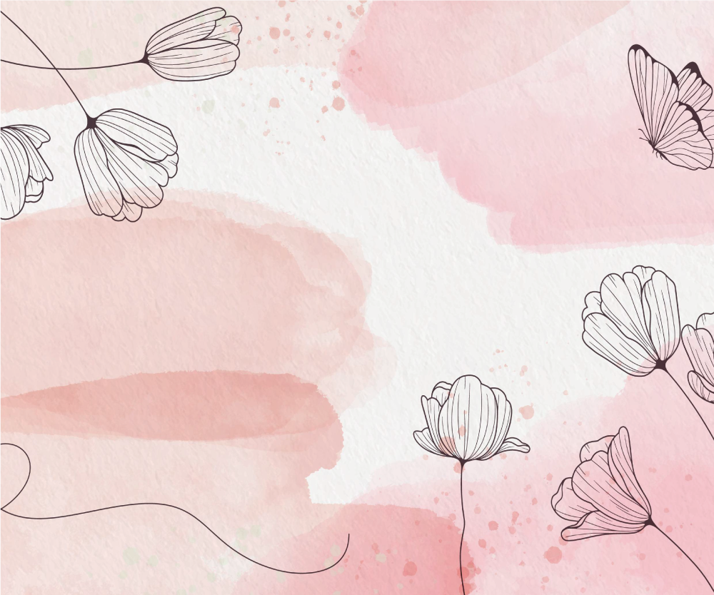 Tapetes de rato em vinil originais Flores em fundo rosa pastel - TenStickers