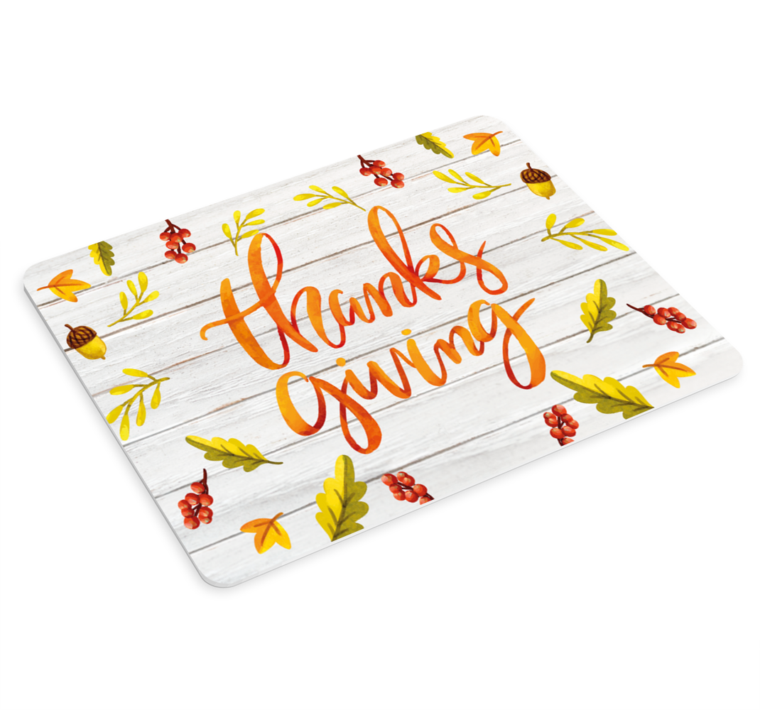 Acorns and leaves Thanksgiving mouse pad quotes - TenStickers
