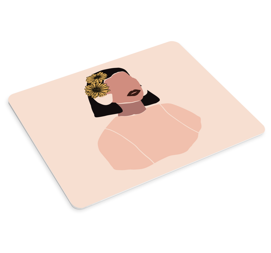 Schöne frau sonnenblumengesicht mehr Mauspads - TenStickers