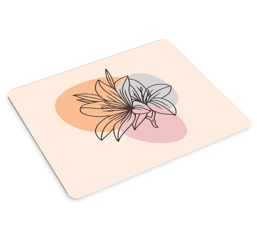Søtt par blomster minimalistisk musematte - Tenstickers