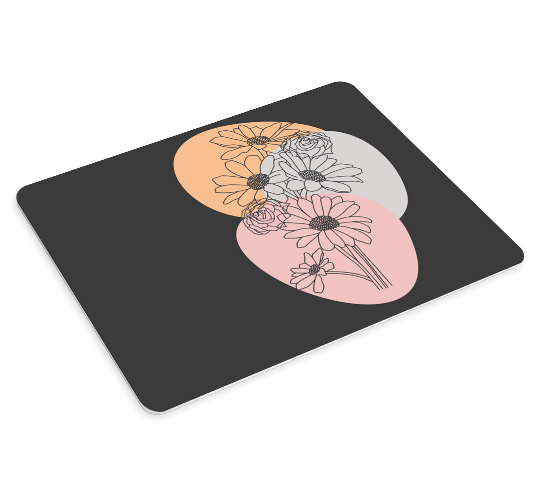 Ramalhete girassóis rosas linha arte mousepads - TenStickers