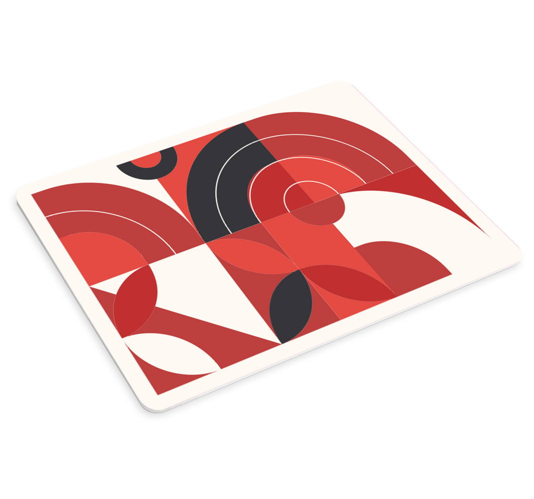 Raudona geometrinio meno originali pelės kilimėlis - „Tenstickers“