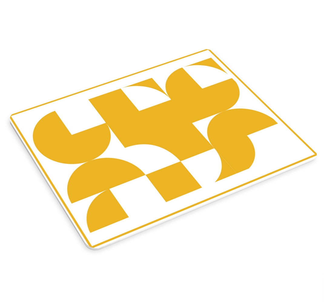 黄色の幾何学模様のオリジナルマウスパッド - TENSTICKERS