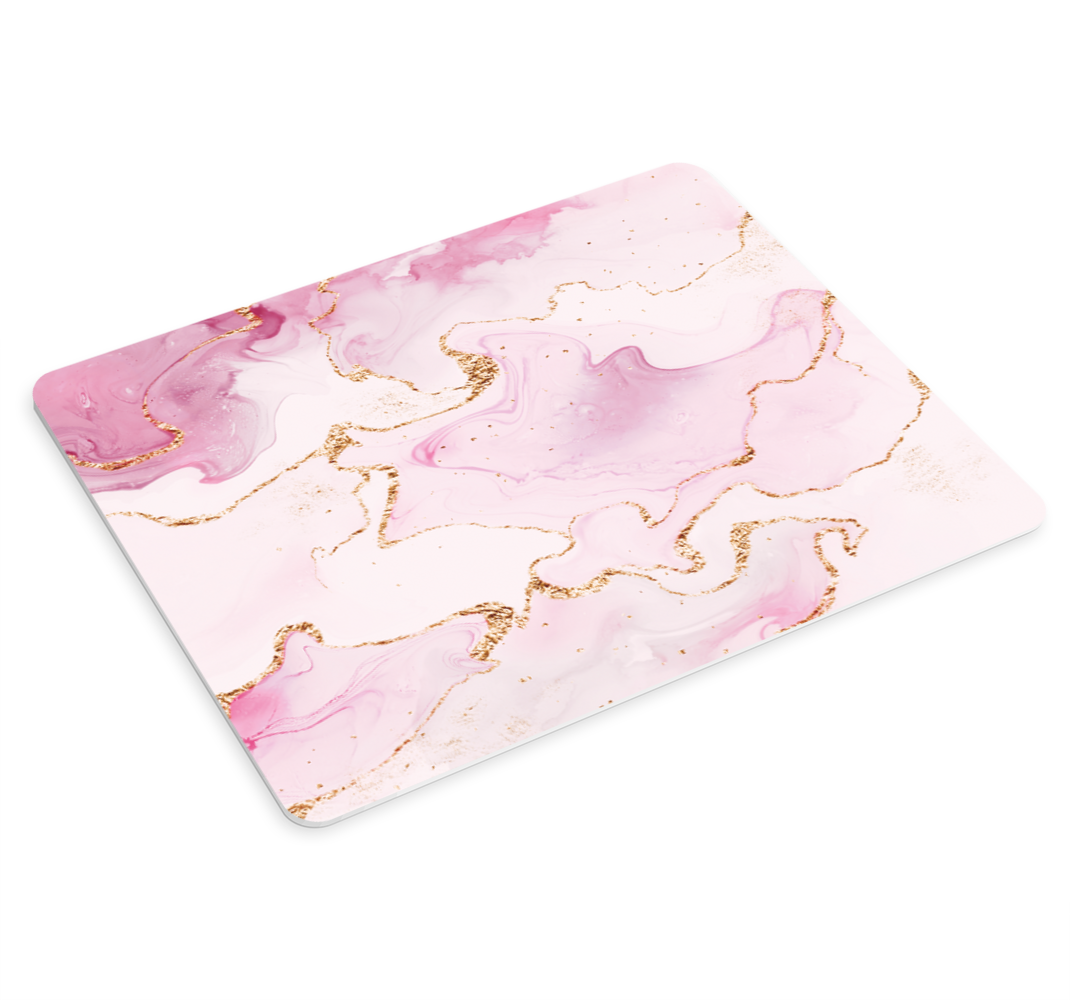 INSTEN Reflective Anti-Slip Marble Mouse Pad, White/ Rose Gold Marble -  Insten