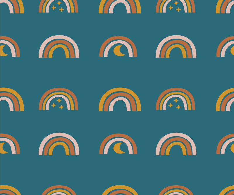 Celestial, mystical modern rainbow mouse pads pattern - TenStickers