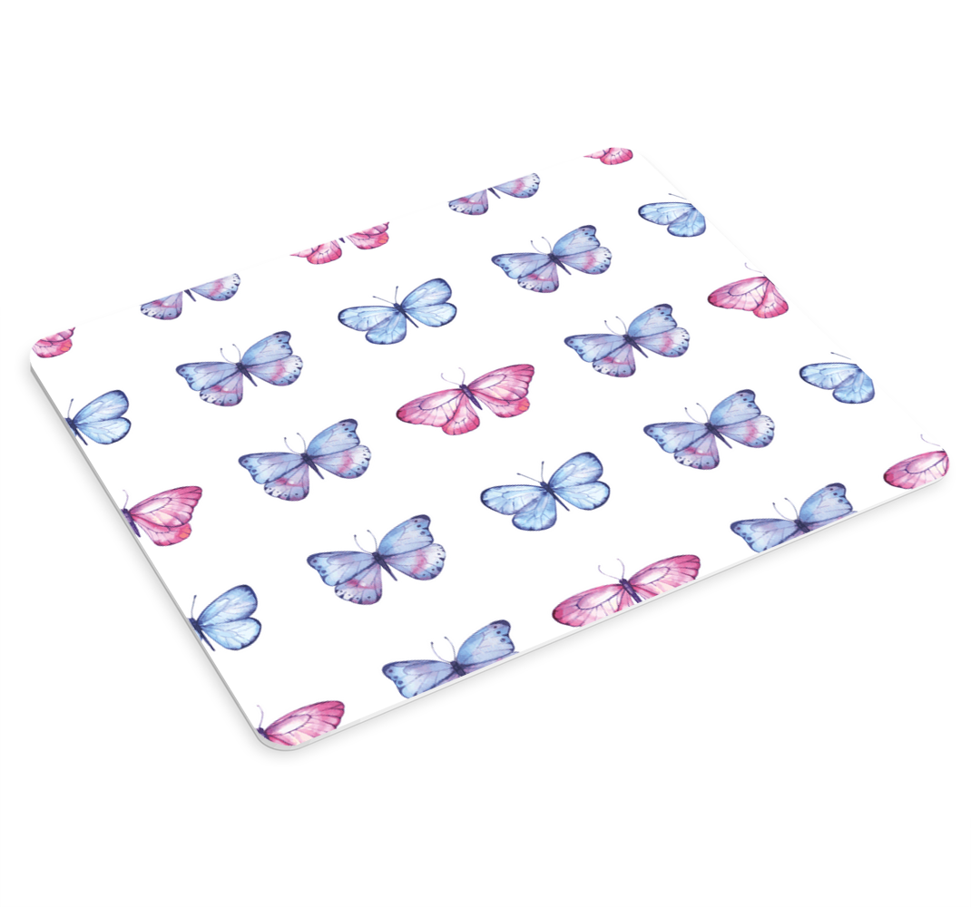 Alfombrilla de ratón con mariposa rosa y azul - TenVinilo