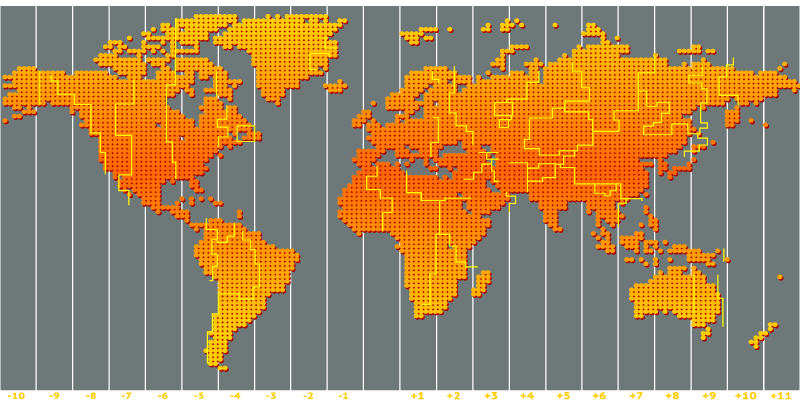 Maailmankartan aikavyöhyke hiirimatto maailmankartalla - Tenstickers