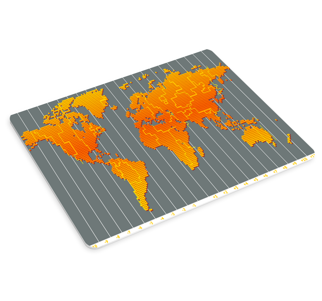 Mapa do mundo Fusos horários de parede