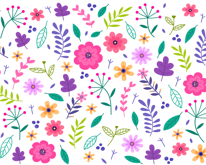 Tapetes de rato em vinil originais Flores coloridas com fundo bra -  TenStickers