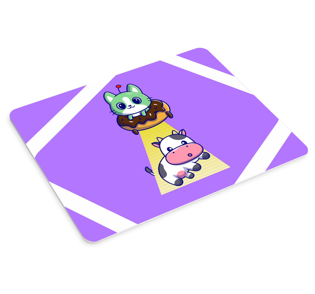 Fremmed kat med en ko original musemåtte - TenStickers