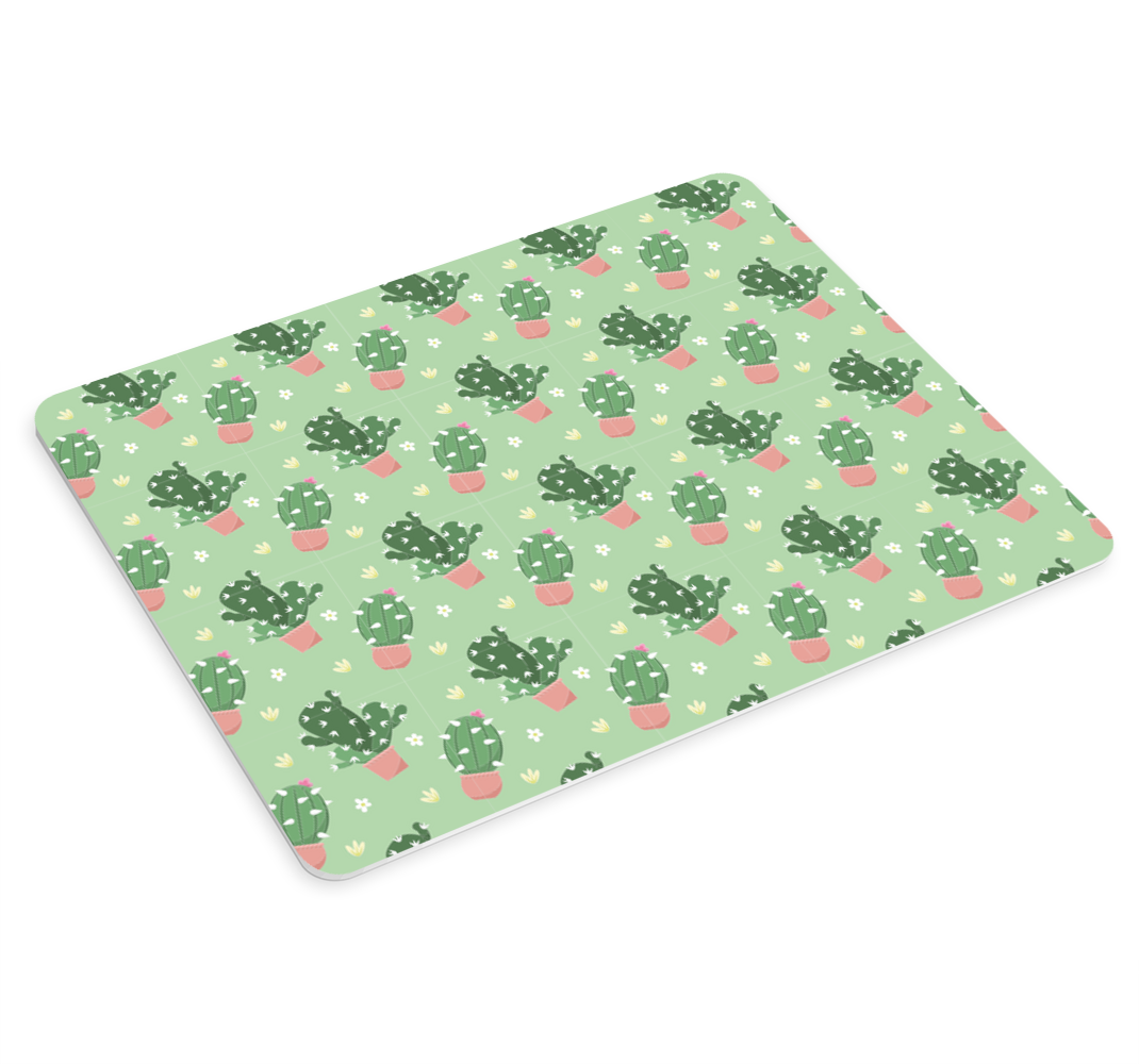Cactus pattern with hearth original mouse pad - TenStickers
