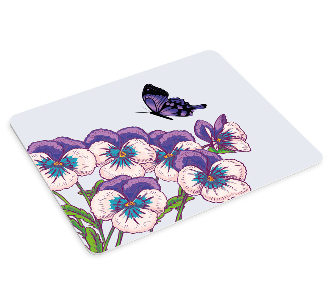 Lilla og grønne blomster original musemåtte - TenStickers