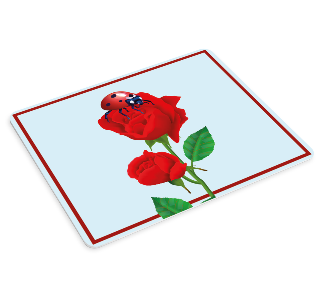 Tapis de souris original Fleur rouge avec petit chapeau - TenStickers